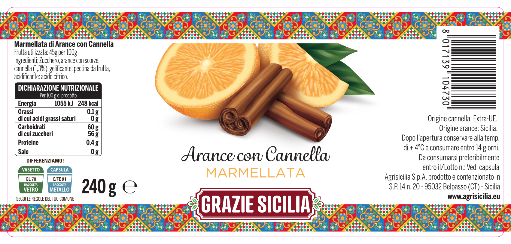 Arancia E Cannella Grazie Sicilia 240G It Copia