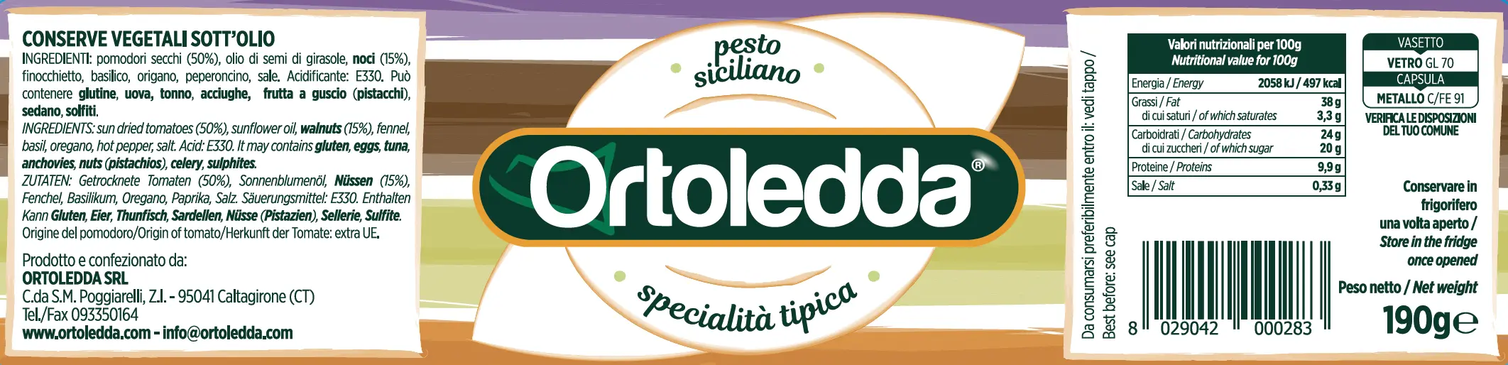 Pesto Siciliano Ortoledda Agrisicilia