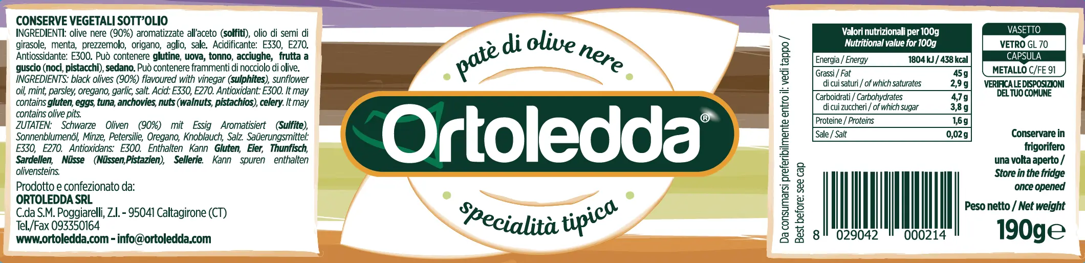 Pate Di Olive Nere Ortoledda Agrisicilia