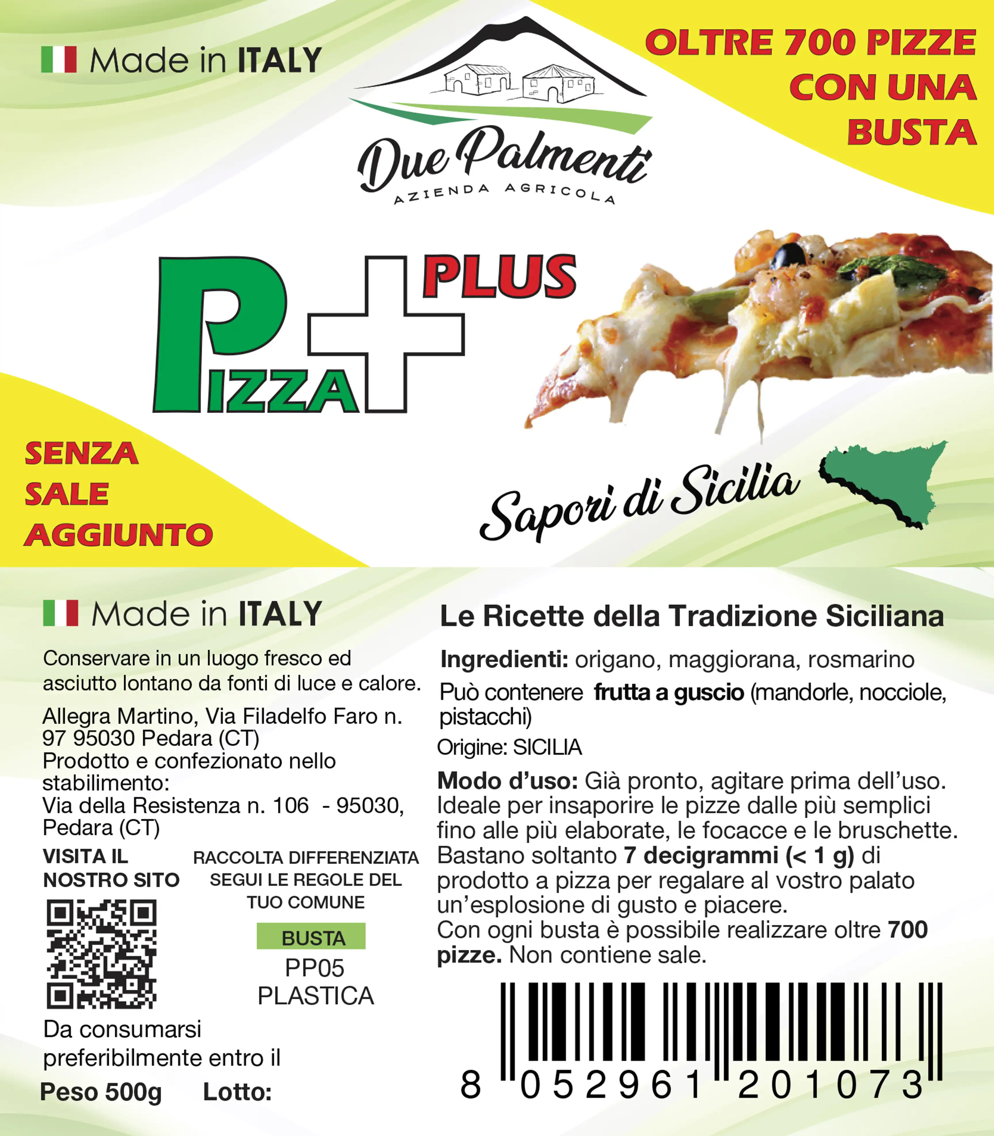 Etichetta Pizza Plus Due Palmenti Agrisicilia Copia