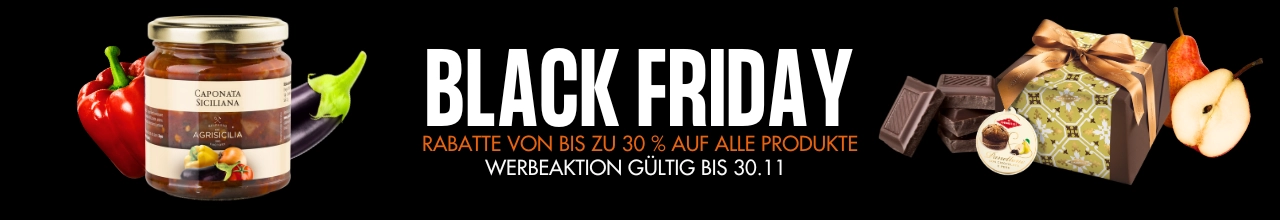 Black Friday 2023 - Rabatte Von Bis Zu 30% Auf Alle Typisch Sizilianischen Produkte!