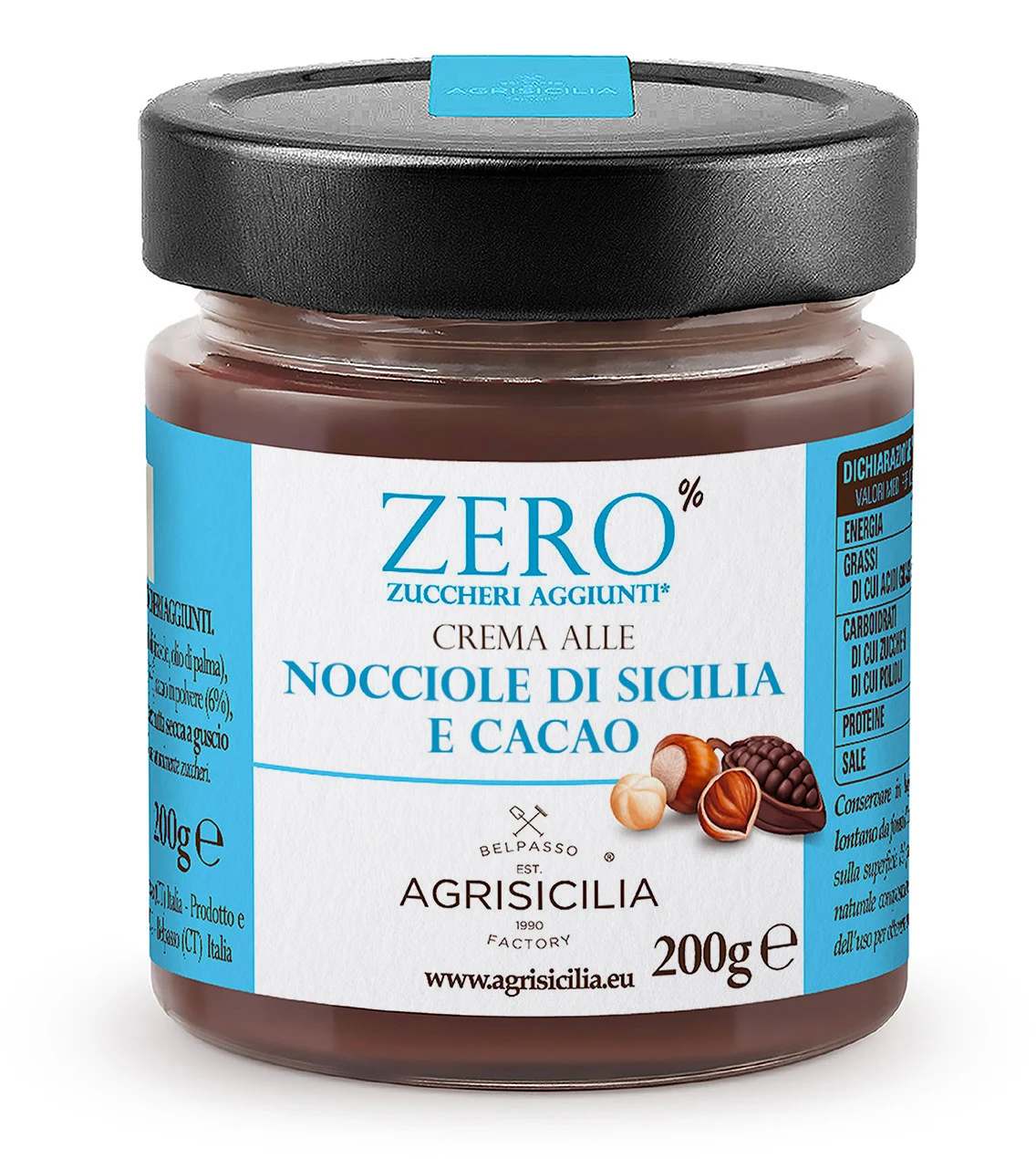 Crema Nocciole di Sicilia e Cacao Zero% Zuccheri